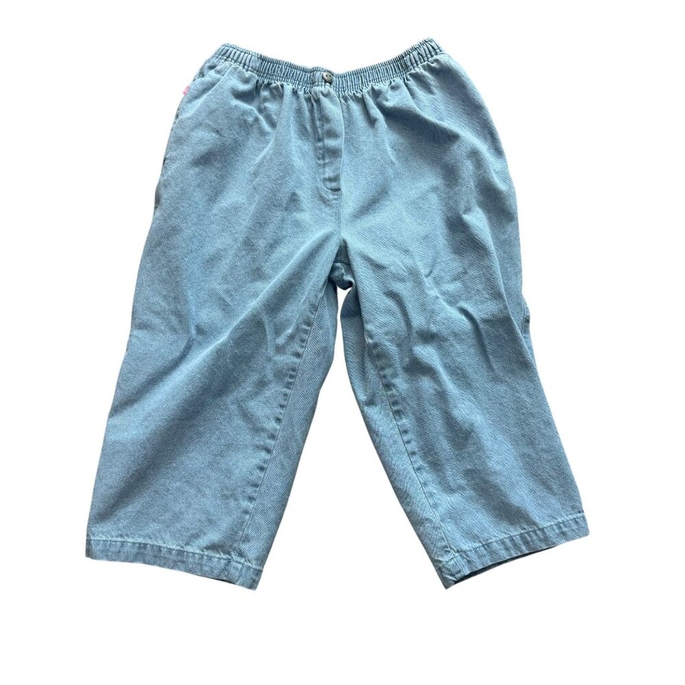 Woman Within Womens Capri Pants Classic Fit Size 16WP Denim Blue